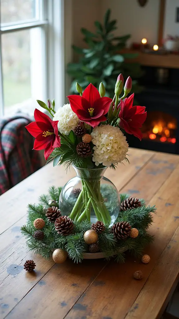 textured colorful holiday centerpieces