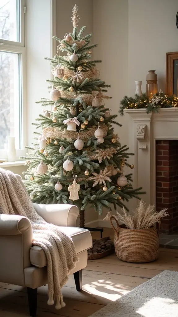 textured fabrics and dried flowers