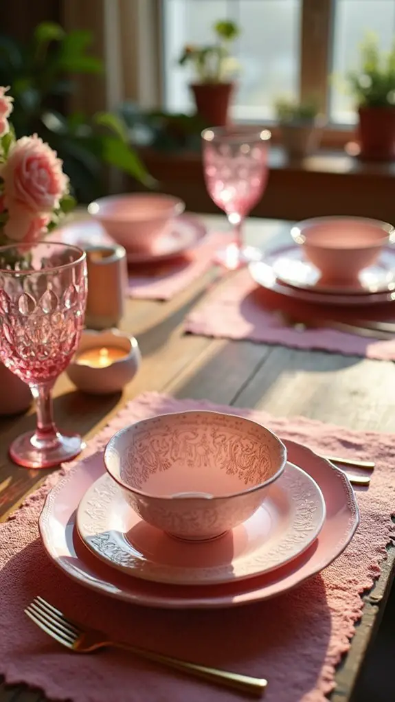 textured pink table elegance