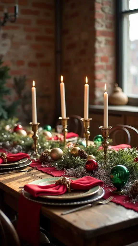 tinsel and glitter decorations