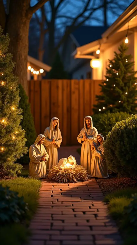 transformative nativity spotlighting display
