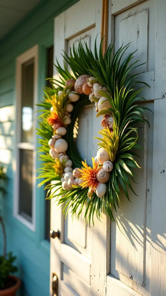 tropical coastal holiday wreath