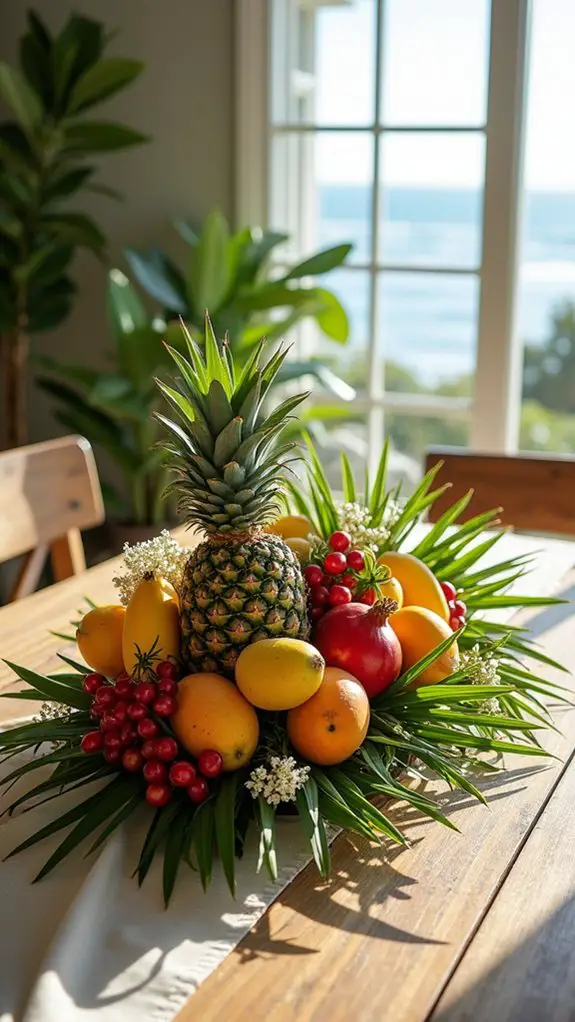 tropical fruit centerpiece display