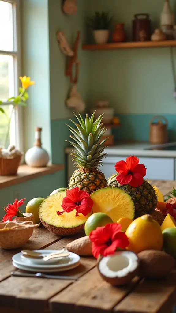 tropical fruit holiday centerpiece