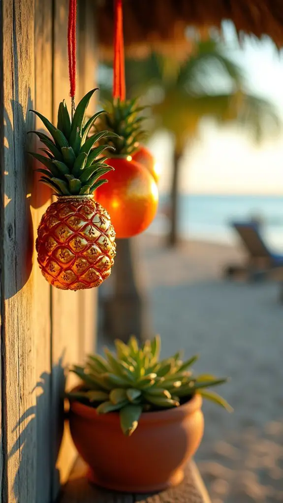 tropical fruit holiday ornaments