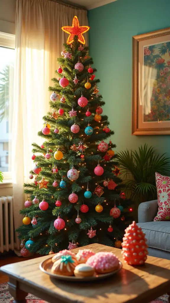 tropical themed festive decor