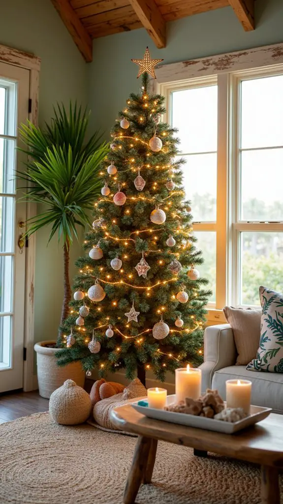 tropical vibrant christmas decor