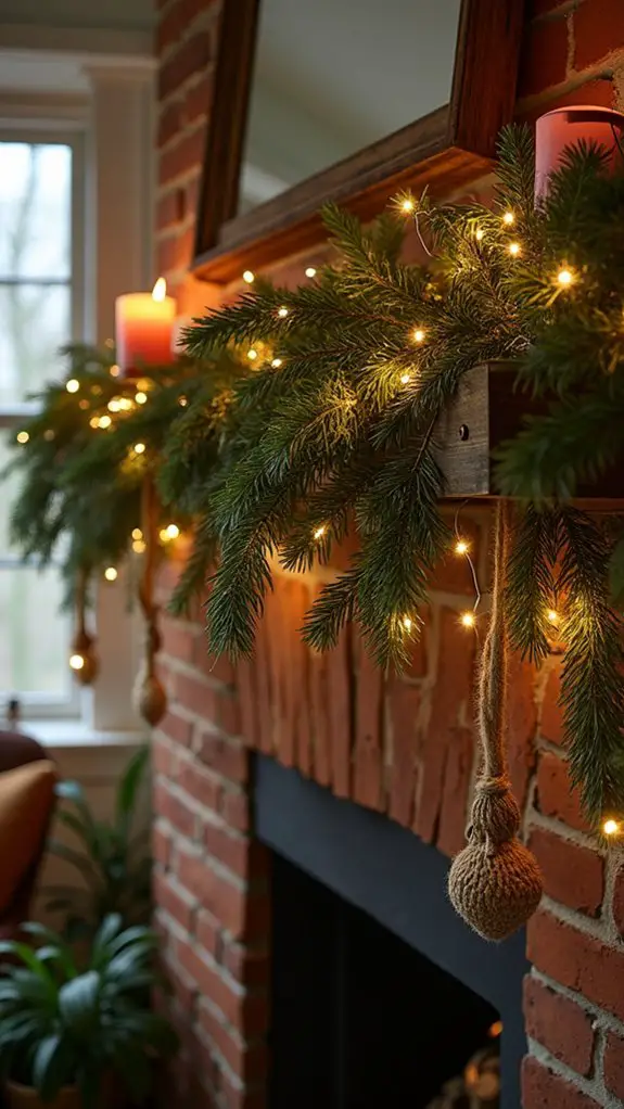 twinkling branches with lights