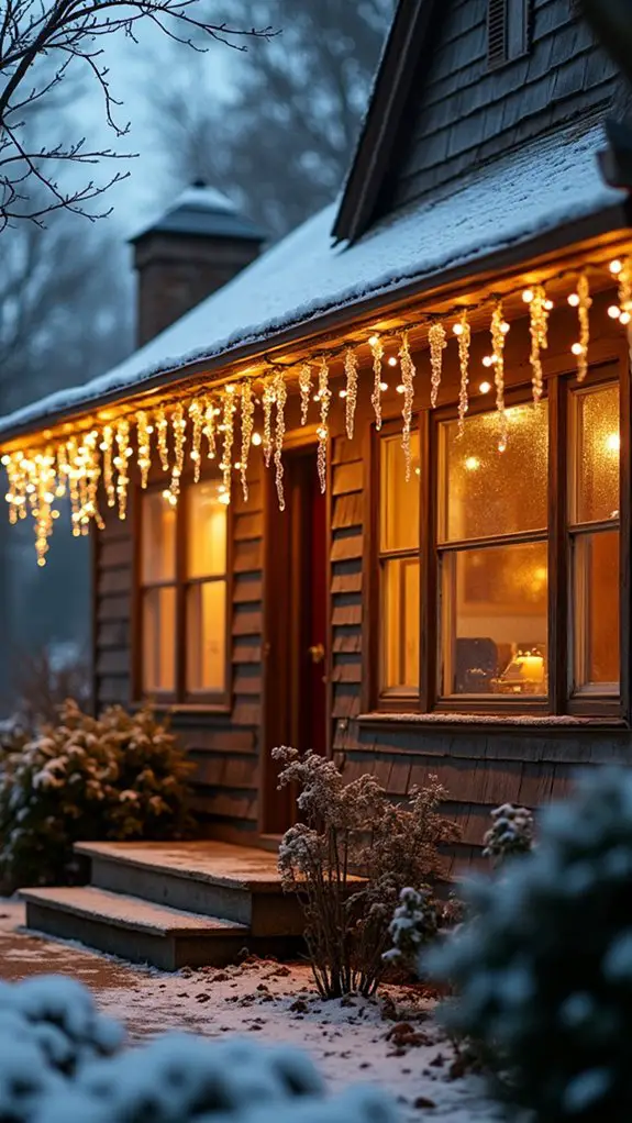 twinkling icicle lights decoration