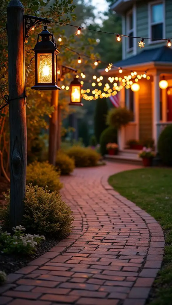 twinkling lanterns and greenery