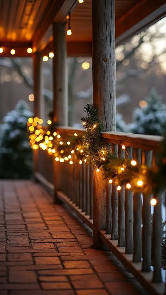 twinkling lights and garland