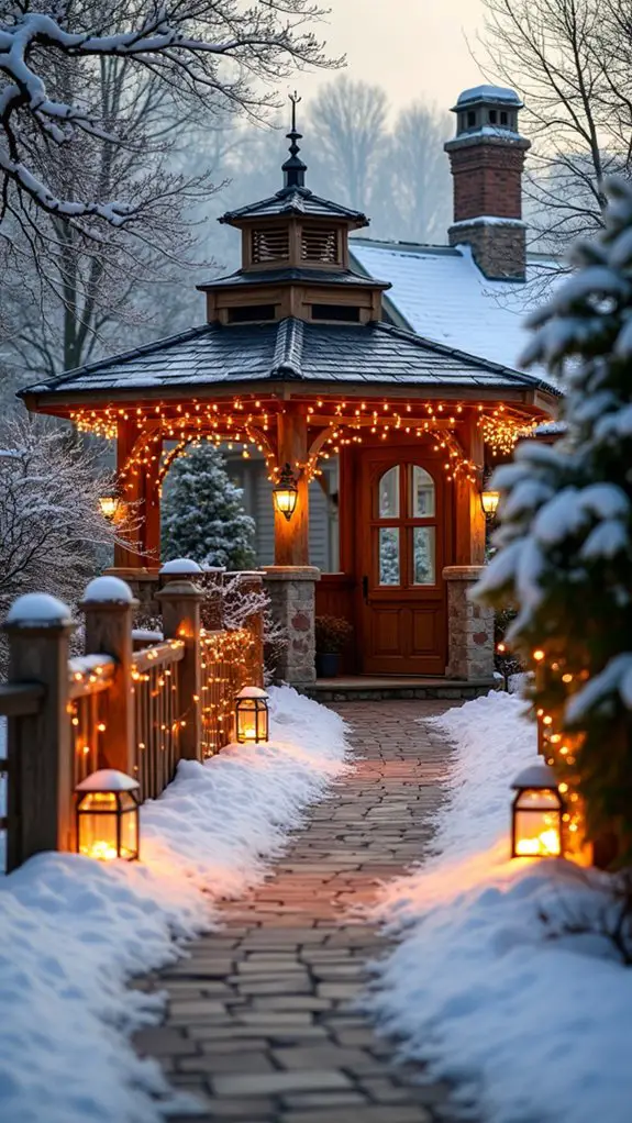 twinkling lights and lanterns