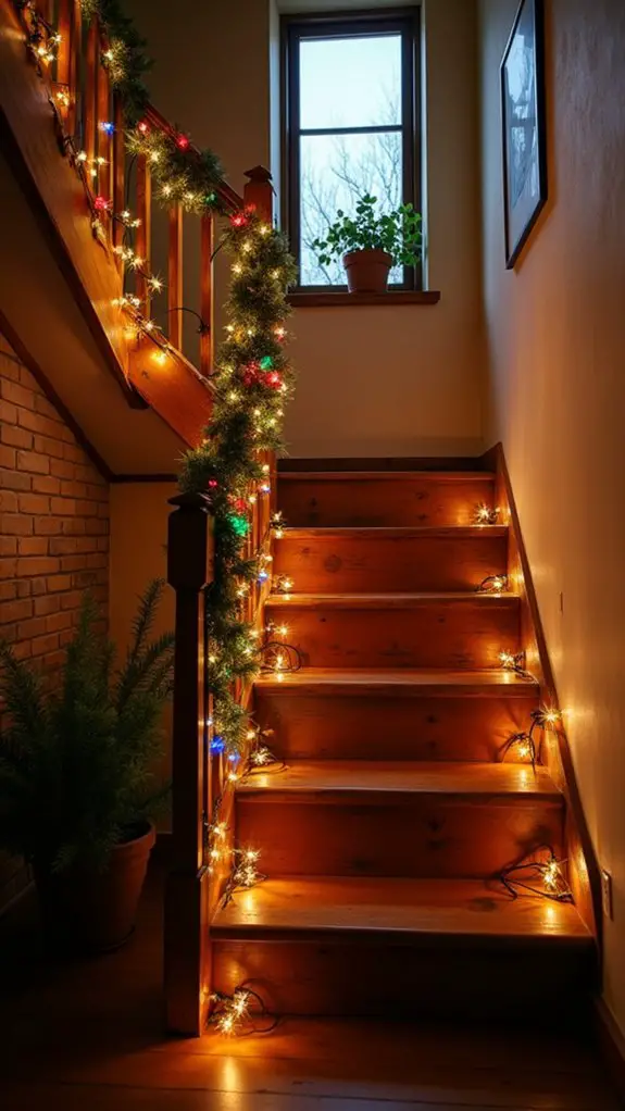 twinkling lights and ornaments