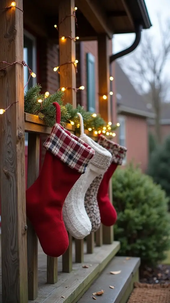 twinkling lights on stockings