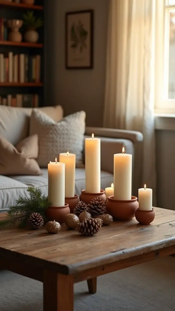 unadorned candles create serenity