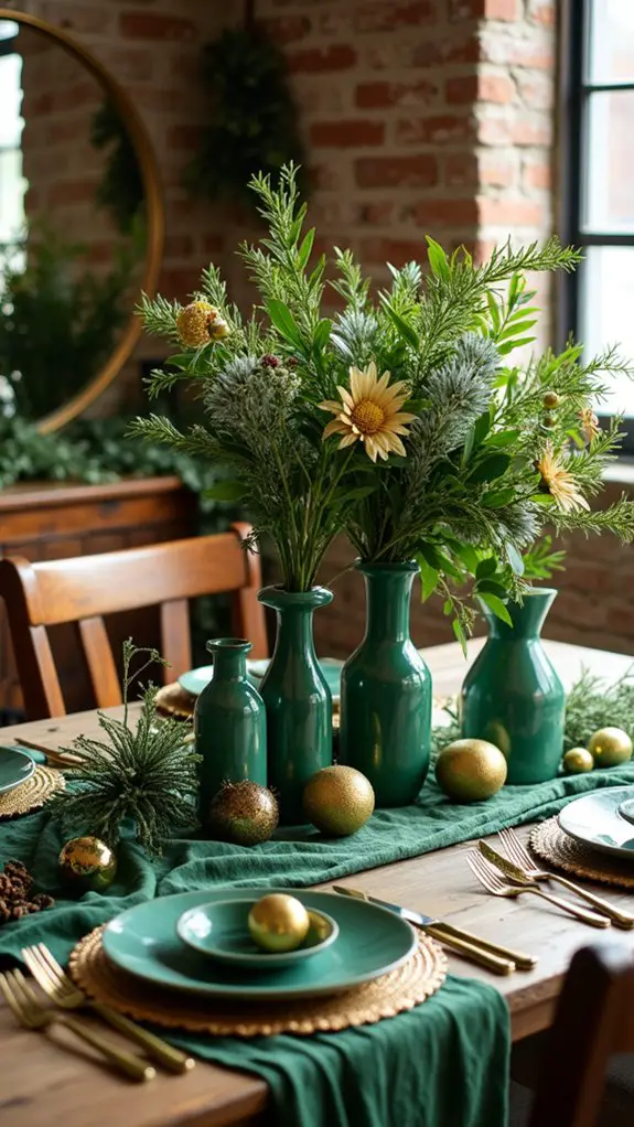 unique green and gold decor