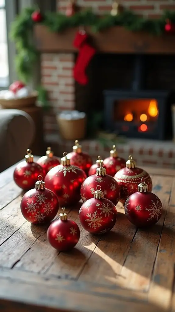 unique hand painted holiday baubles