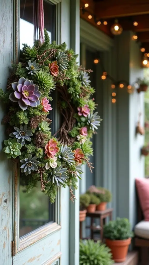 unique succulent cacti wreath
