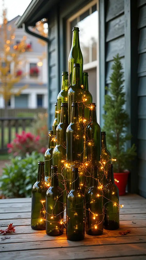 upcycled holiday wine tree