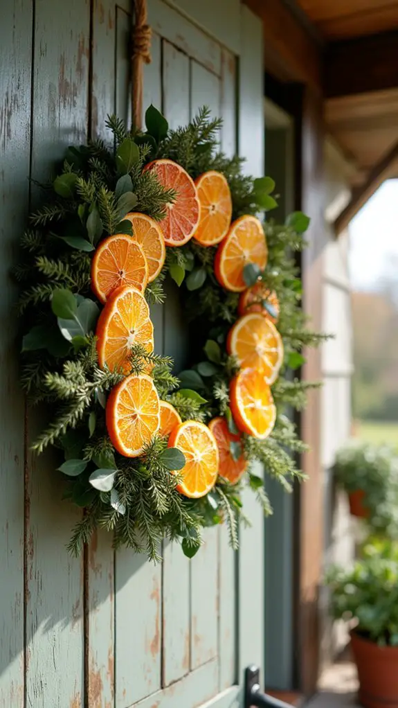 vibrant citrus slice wreath