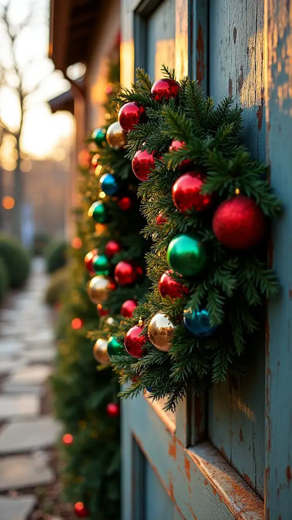 vibrant colorful ball wreath