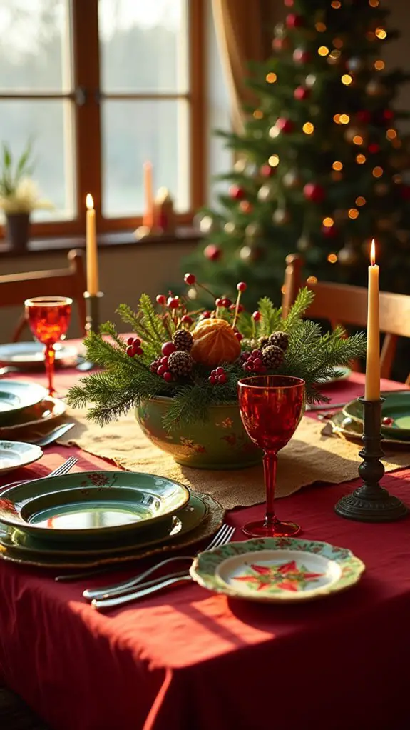 vibrant festive dining decor