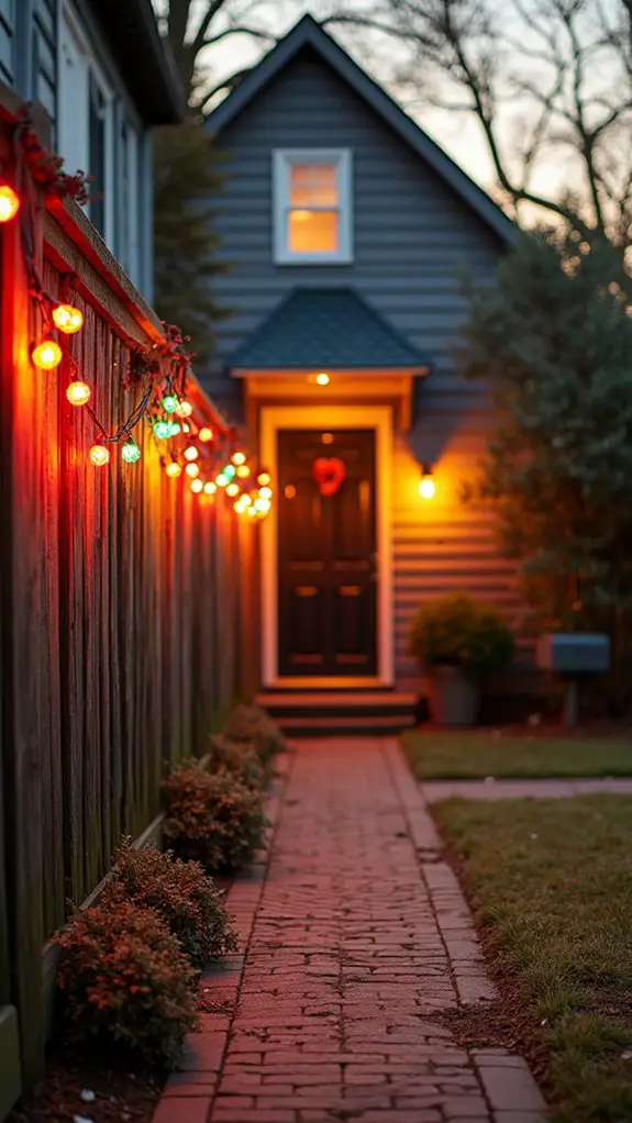 vibrant festive fence lights