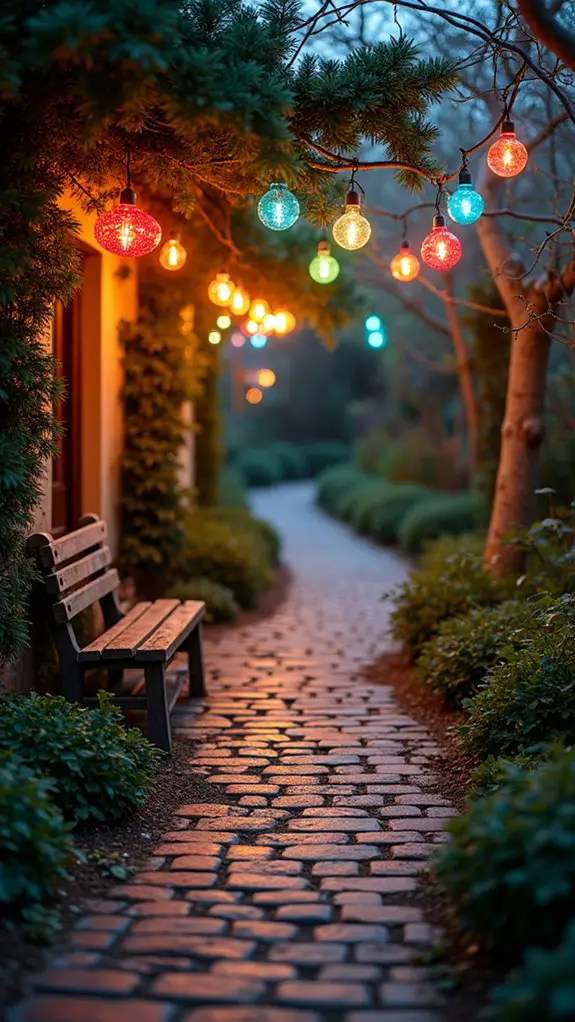 vibrant festive pathway orbs