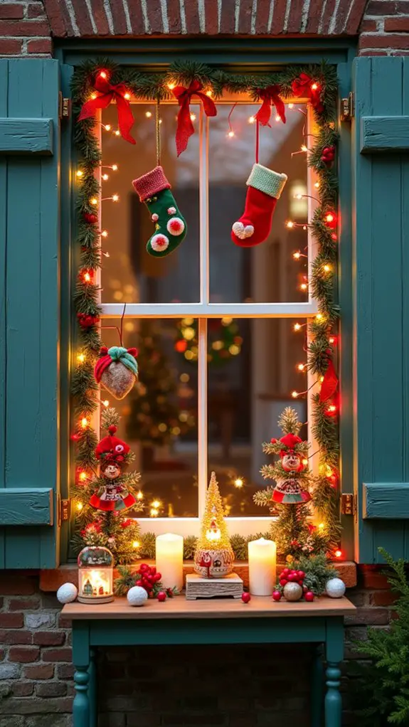 vibrant festive window decorations