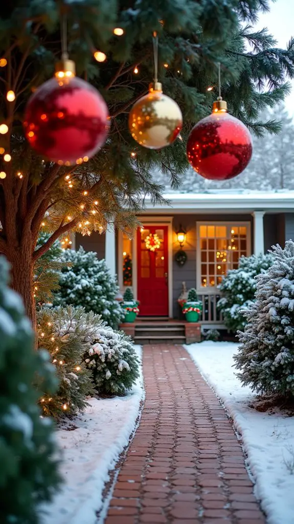 vibrant festive yard decor