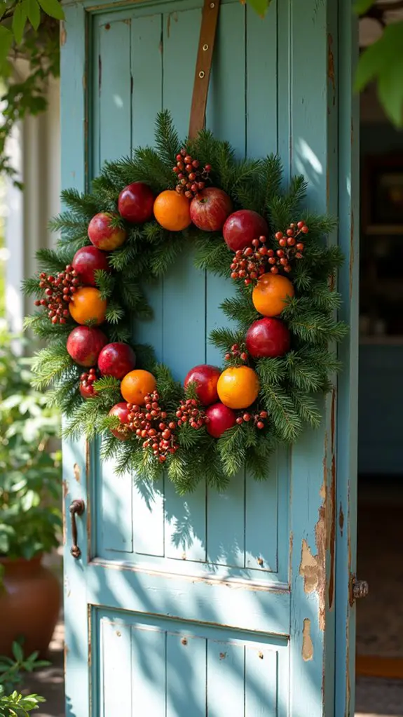 vibrant fruit holiday wreath