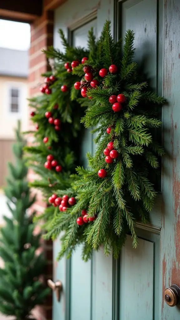 vibrant greens and cranberries