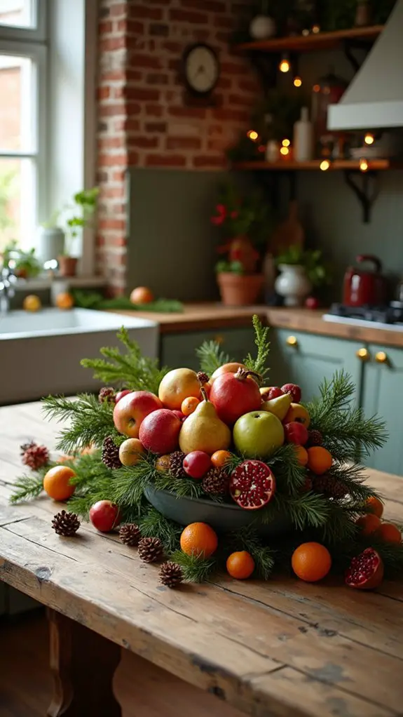 vibrant holiday fruit centerpiece