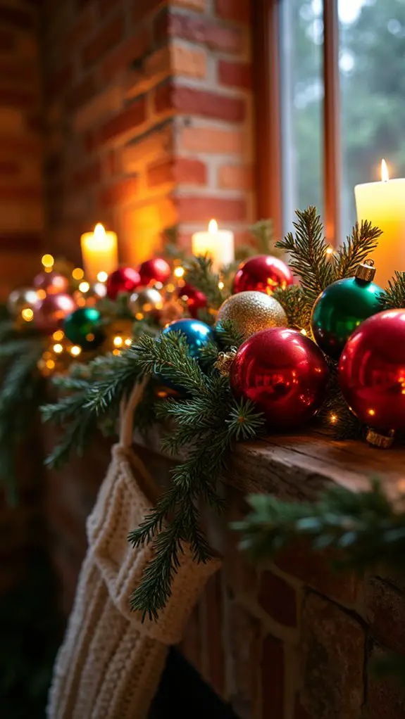 vibrant holiday ornament display