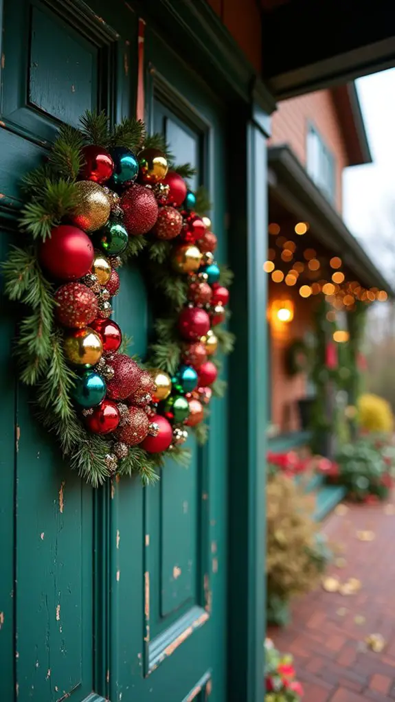 vibrant holiday ornament wreath