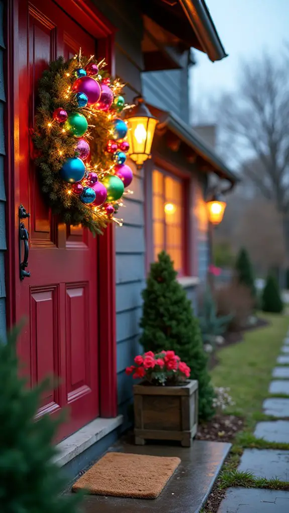 vibrant neon holiday wreath