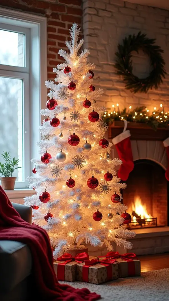 vibrant red and white