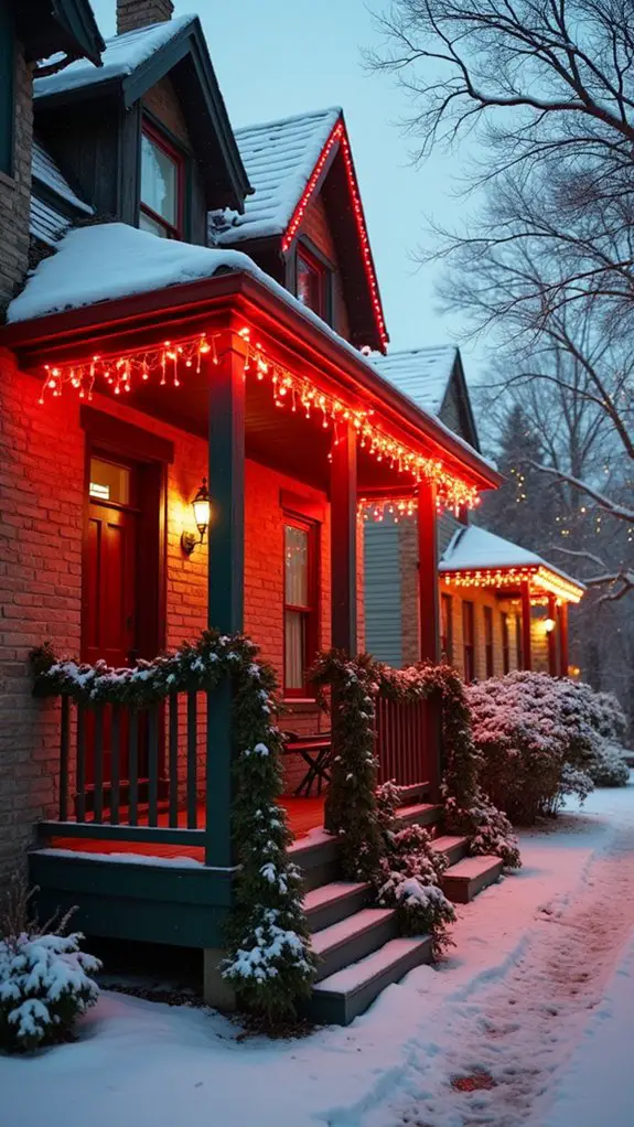 vibrant red white accents