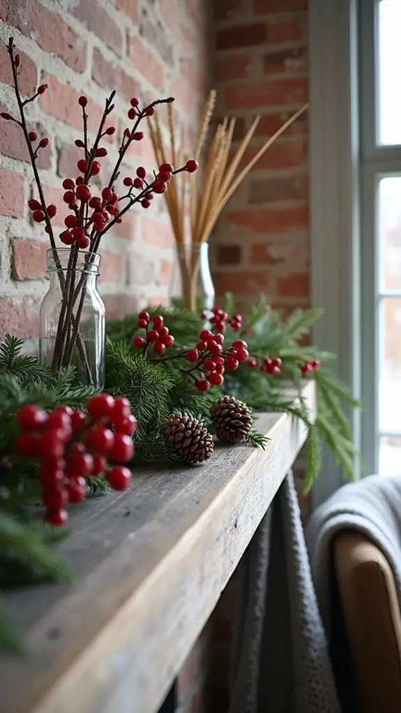 vibrant red winterberry clusters