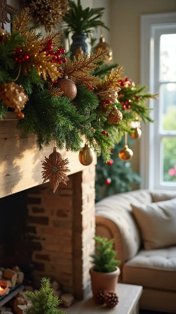 vibrant tinsel ornament garland