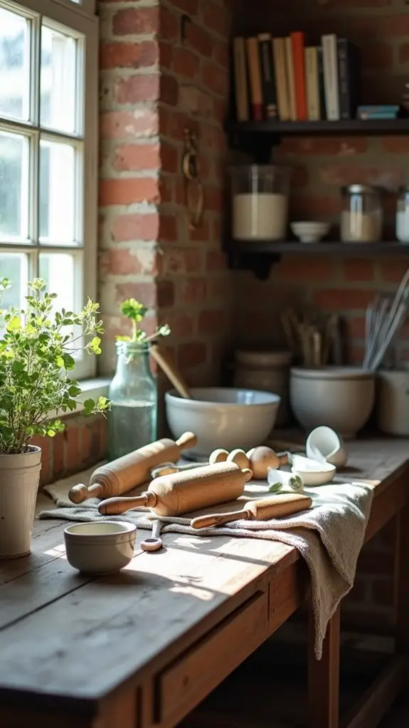 vintage baking utensil decor