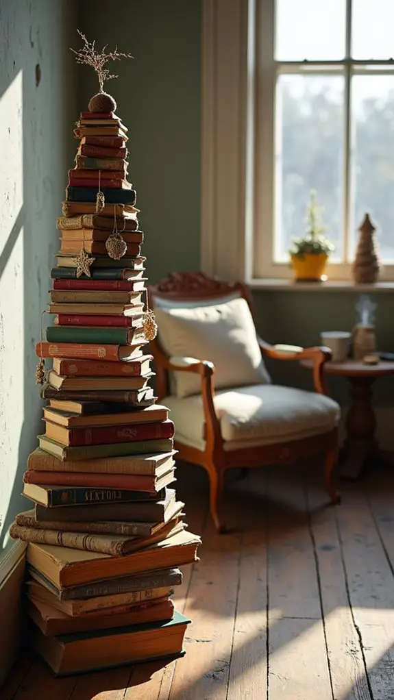 vintage book holiday centerpiece