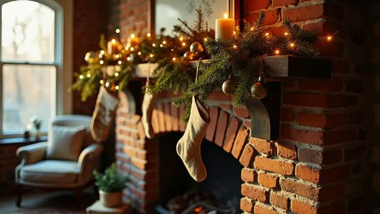 vintage christmas fireplace decor