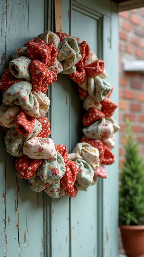 vintage fabric wreath project
