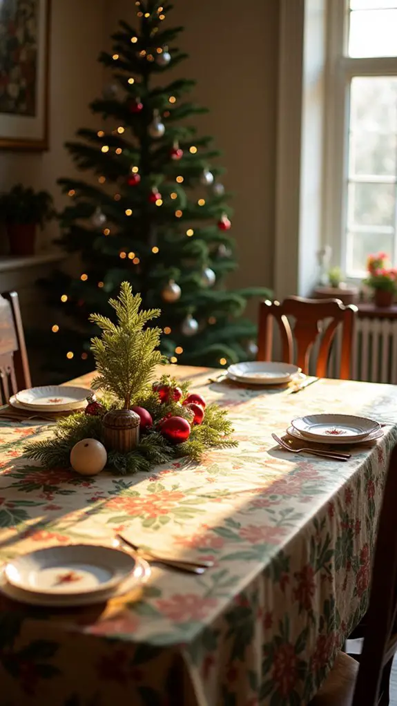 vintage holiday tablecloth designs
