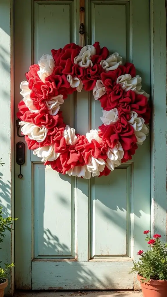 vintage red white wreath