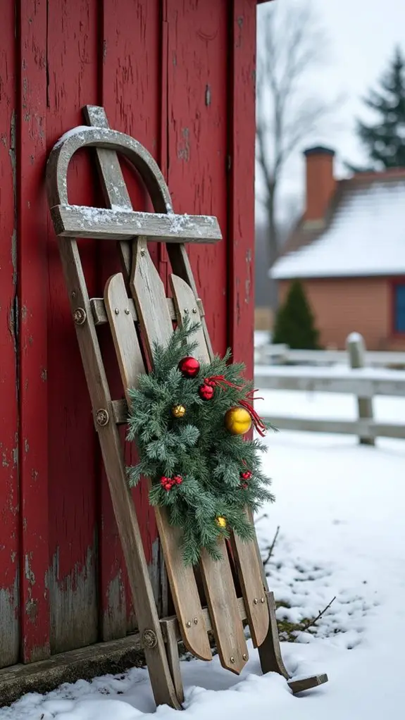vintage sleds for decor