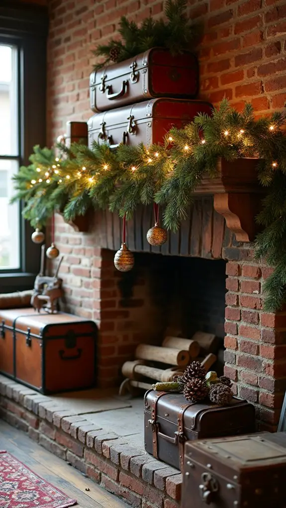 vintage suitcases as decor