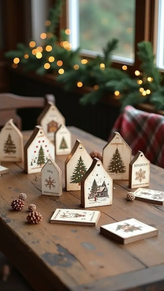 vintage wooden christmas ornaments
