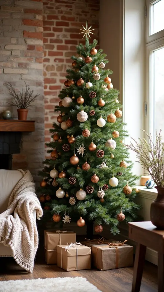 warm brown ivory contrast